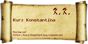 Kurz Konstantina névjegykártya